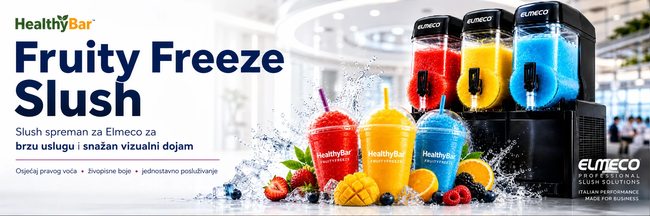 HealthyBar Fruity Freeze slush rješenja za Elmeco sustave s atraktivnim smrznutim pićima na LIFEENERGY Hrvatska