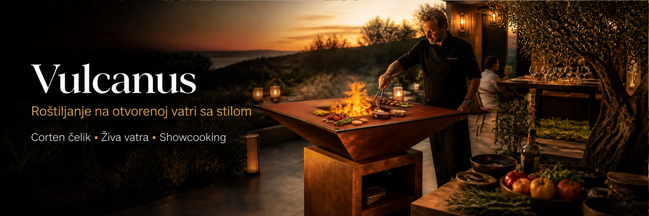 Vulcanus roštiljanje na otvorenoj vatri uz corten čelik, živu vatru i showcooking na LIFEENERGY Hrvatska