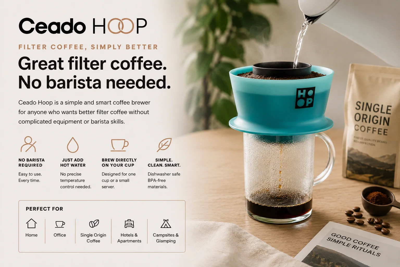 Ceado Hoop coffee brewer za jednostavnu filter kavu kod kuće