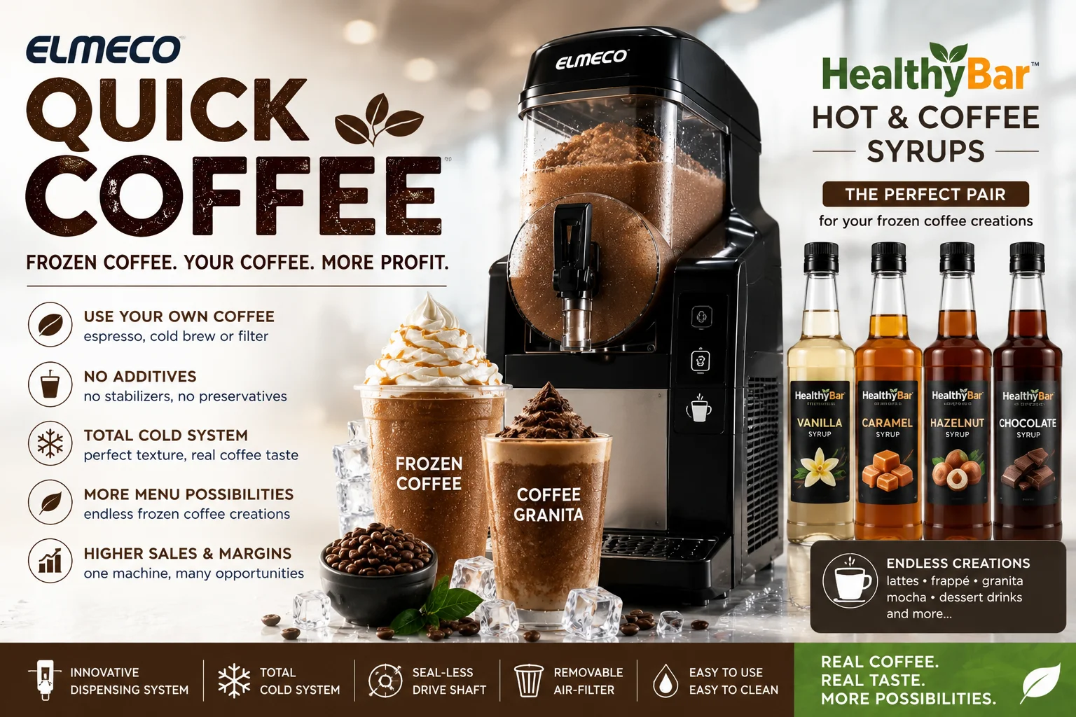 Elmeco Quick Coffee uz HealthyBar sirupe za kavu i tople napitke