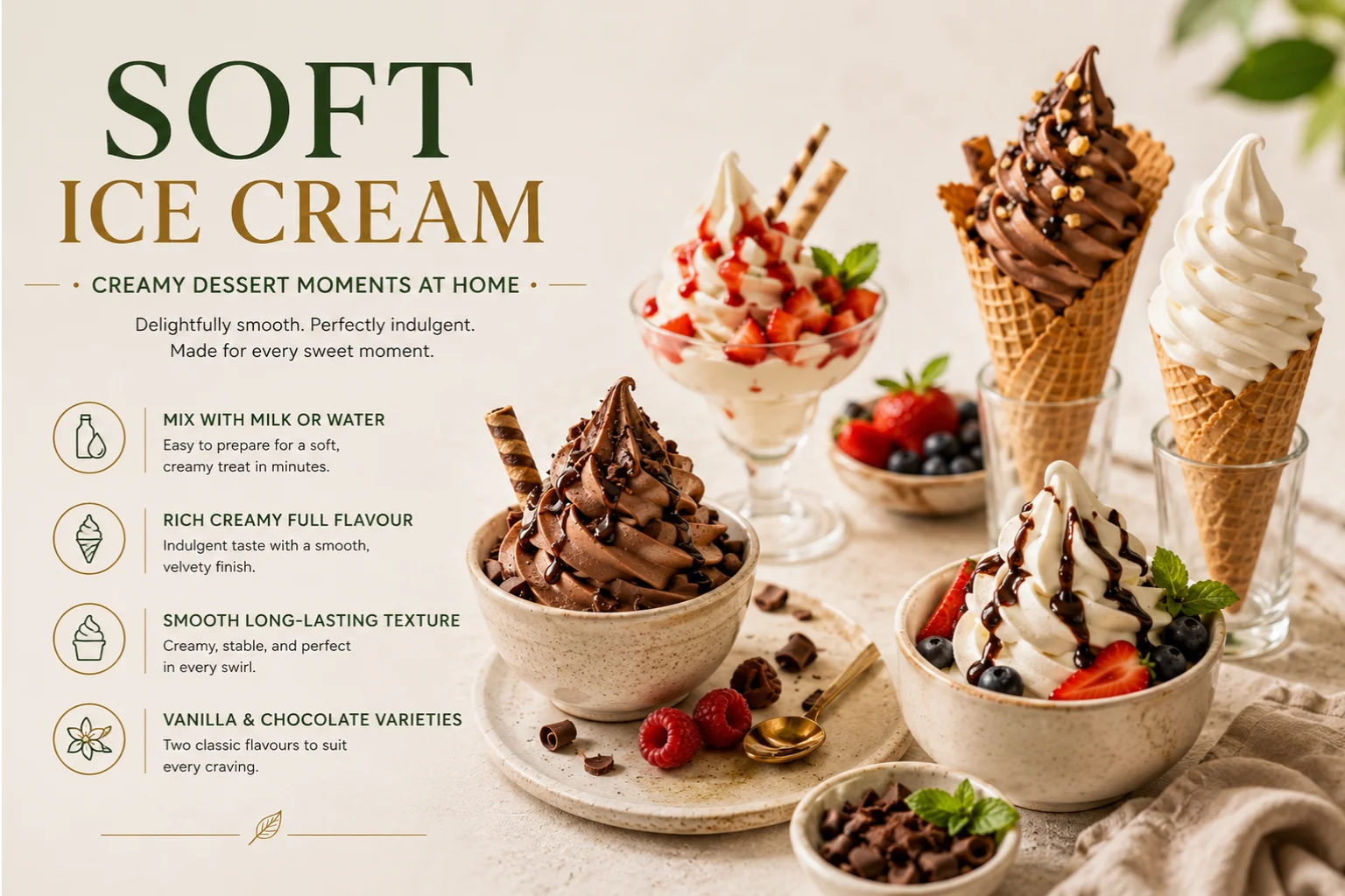 HealthyChef HealthyChef soft serve i sladoledne baze 1 kg vrećica za premium kuhinjsku i desertnu upotrebu